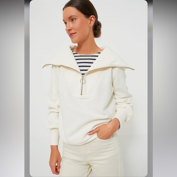 Tuckernuck Sweaters - Tuckernuck c Varley Ivory Vine Half Zip. S. NWT.